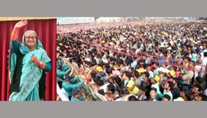 পুরো রাজশাহী শহর প্রধানমন্ত্রীর মহাসমাবেশে পরিণত